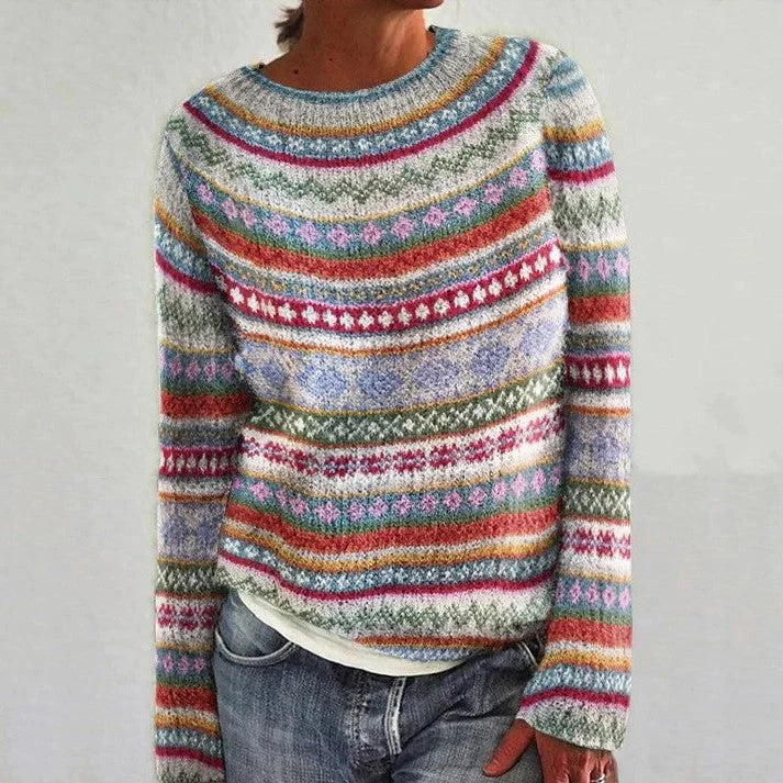 Anna® | Elegant sweater with pattern Plaid Sweater Polka Dot Checkered