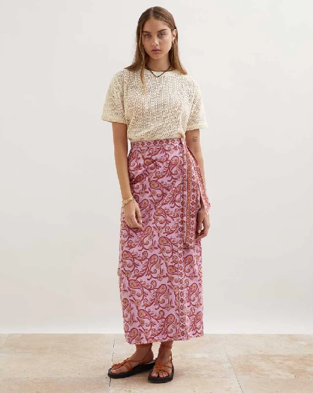 Kiki Nazar Wrap Maxi Skirt velvet skirt plush
