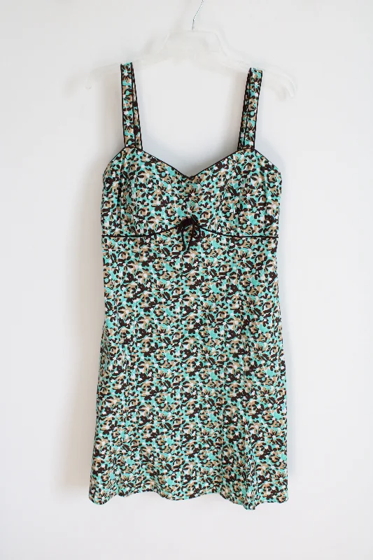 Madison Leigh Green Floral Dress | 14 Petite Tunics Prom sequined