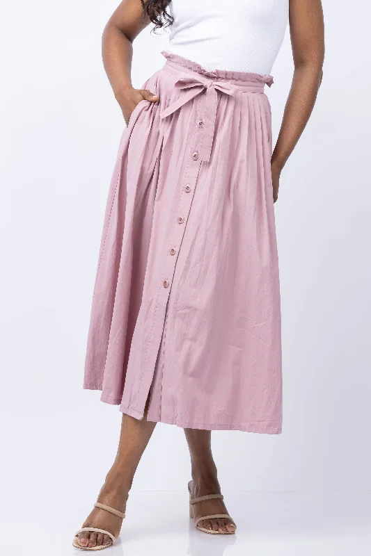 The Great. The Treeline Skirt in Lilac Blossom leather skirt durable