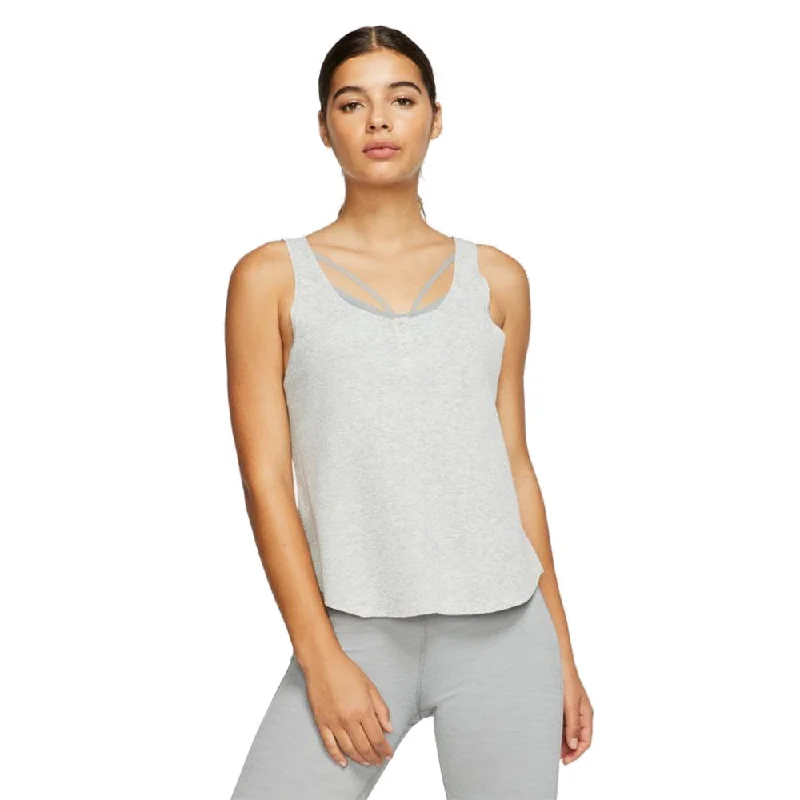 Nike Yoga Luxe Henely Womens Tank Top crew neck tank
