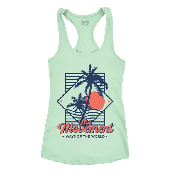 Women's Paradise Tank (Mint) rhinestone tank top
