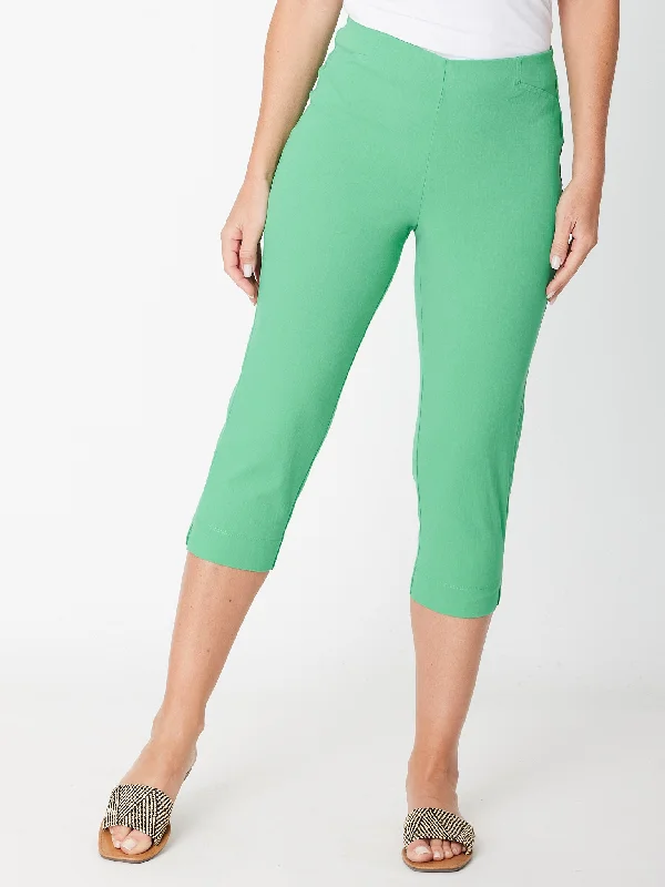 Cottolene Crop 3/4 Pant - 30825 Emerald Comfy Zip-Up Pants