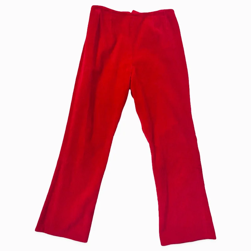 Vintage 80s Red Corduroy Flare Pants High-Waist Jeans