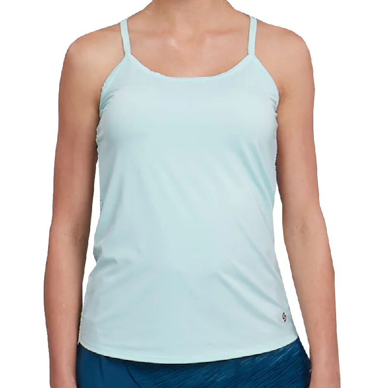 Cross Court Blue Abyss Crystal Waters Womens Tennis Tank Top peekaboo tank top