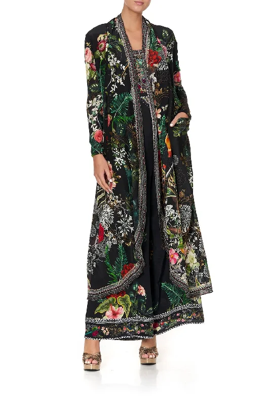 LONG CASUAL JACKET WITH POCKETS RAISED WITH WOLVES Corduroy Jacket Velvet Jacket Brocade Jacket