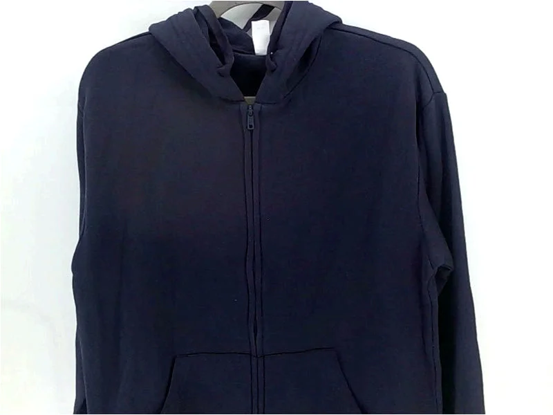 Alternative Womens Navy Blue Zipper Sweatshirt Size Medium Hoodie with Toggle Buttons Decorative Unique