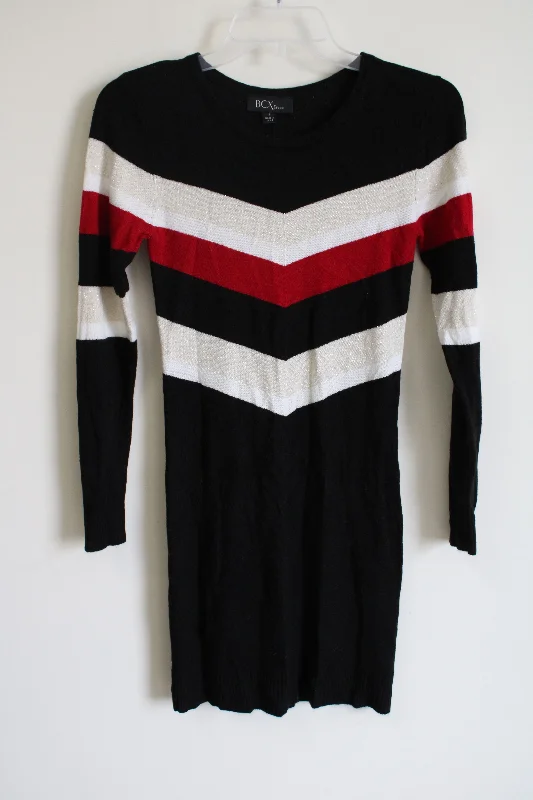 BCX Black Knit Striped Dress | S Tunics Vintage classic