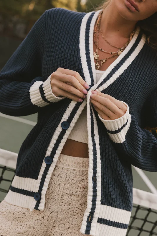 PREORDER-Aurelia Knit Cardigan in Navy