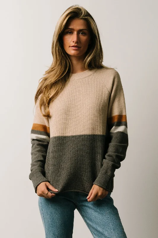 Baylor Color Block Sweater | Natural Multi