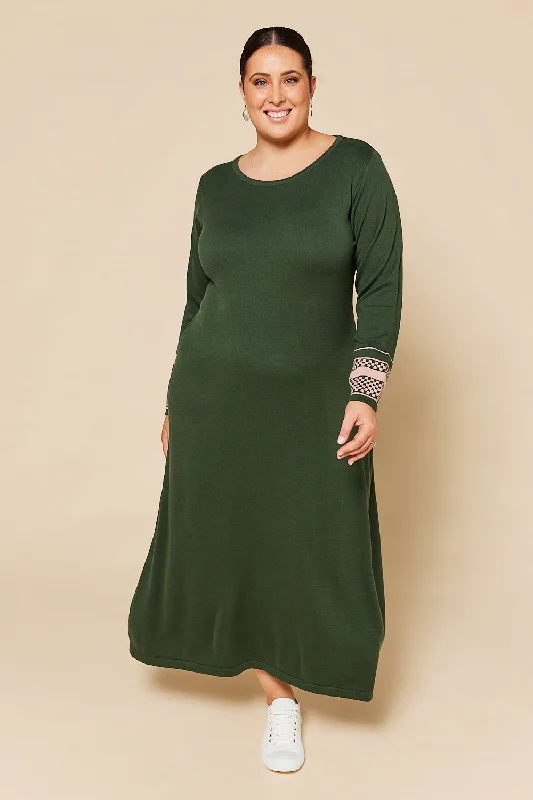 Binky Midi Dress in Olive