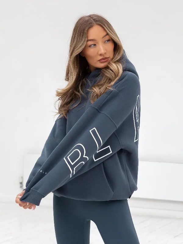 Outline Isabel Oversized Hoodie - Slate Blue