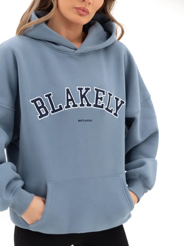 Varsity Oversized Hoodie - Blue