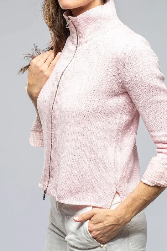 Crete Zip Sweater In Pink