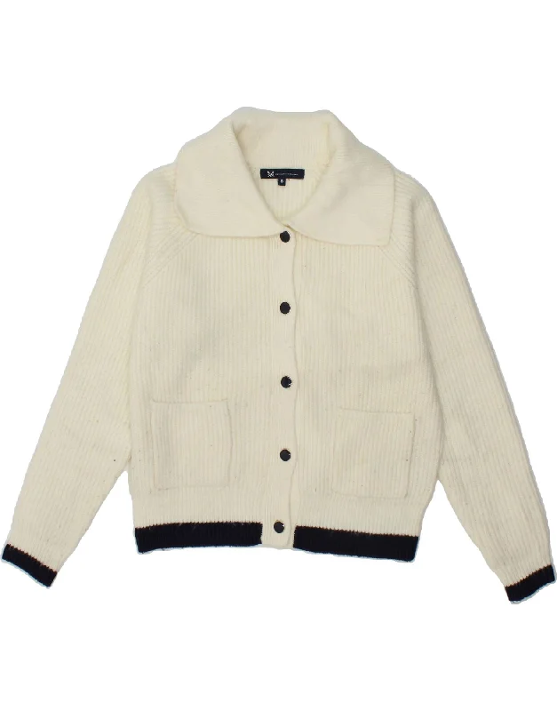 CREW CLOTHING Womens Cardigan Sweater UK 8 Small  Beige Acrylic