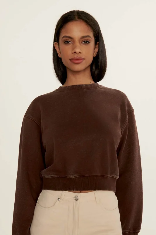 CROP CREW NECK SWEATER