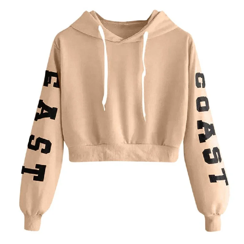 East Coast Cropped Women's Hoodie: Cooler day casual wear