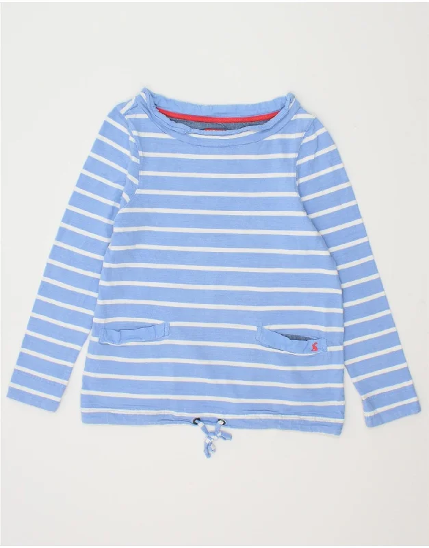 JOULES Womens Sweatshirt Jumper UK 10 Small Blue Striped Cotton