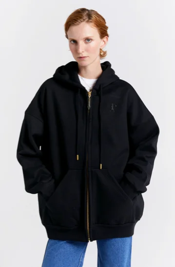 Karen Walker Runaway Arch Recycled Cotton Oversized Hoodie - Black