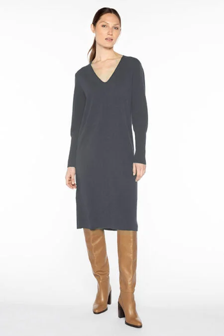 Kinross Cashmere Vee Neck Dress