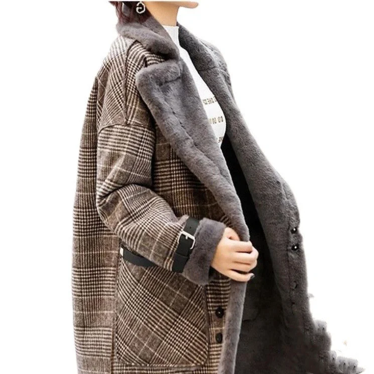 Ladies autumn and winter woolen coat