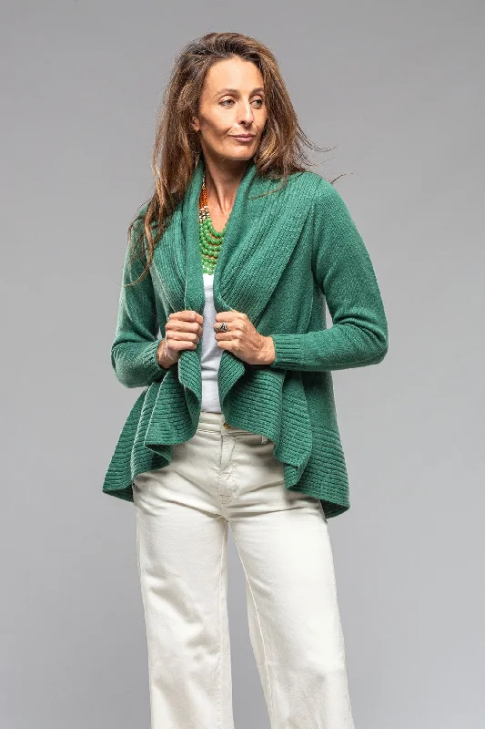 Margot Cashmere Open Cardigan In Emerald