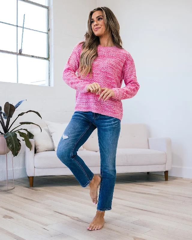 Abigail Textured Sweater - Heather Pink FINAL SALE