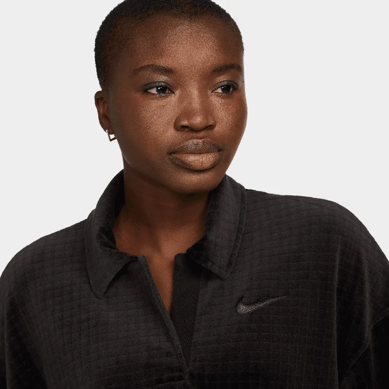 Nike Sportswear Women's Velour Polo Black / Anthracite