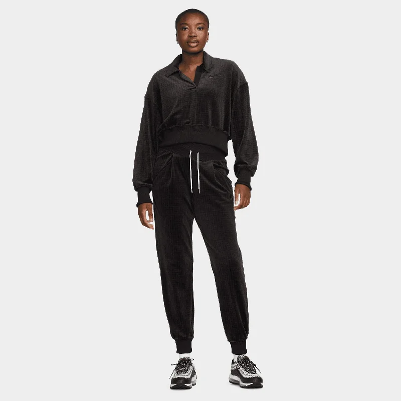 Nike Sportswear Women's Velour Polo Black / Anthracite