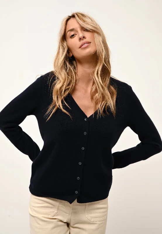 NORMA cardigan col v navy