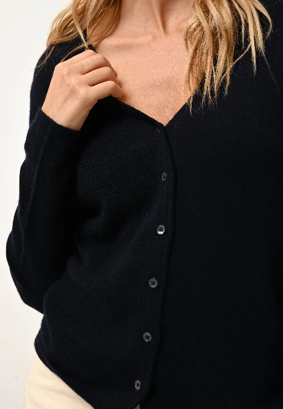 NORMA cardigan col v navy