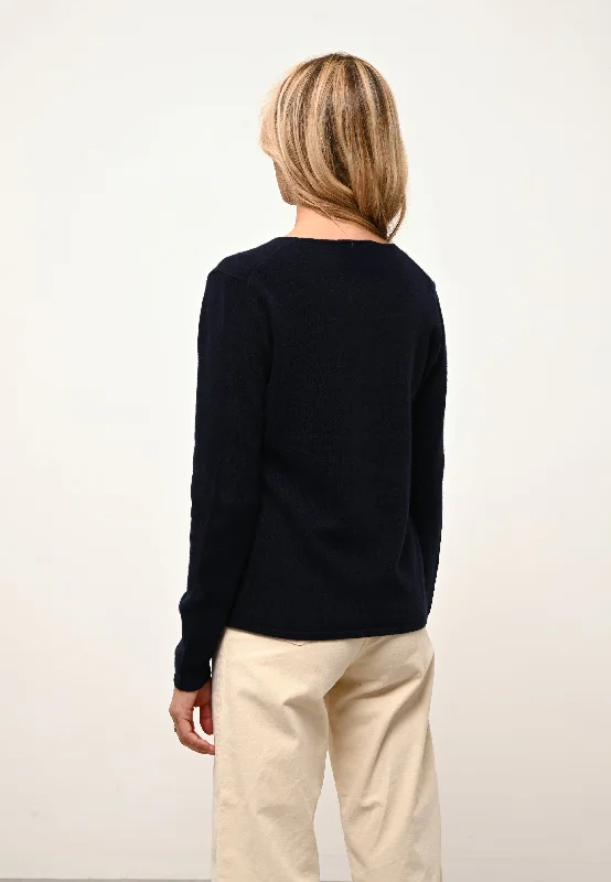 NORMA cardigan col v navy