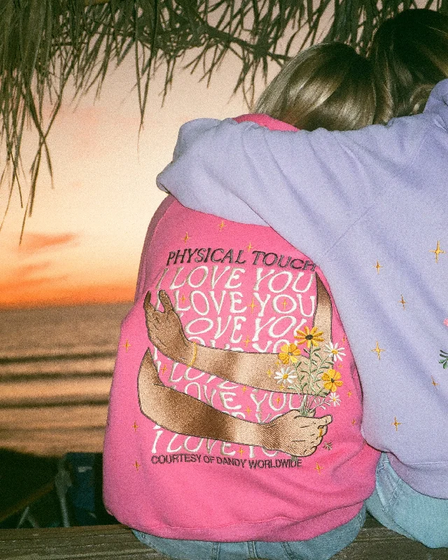 ""Physical Touch"" Oversized Lux Hoodie in Hot Pink