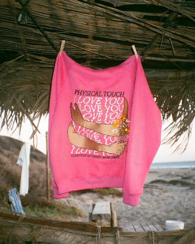 ""Physical Touch"" Oversized Lux Hoodie in Hot Pink