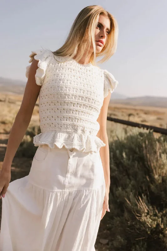 PREORDER-Shelly Ruffled Sweater Top