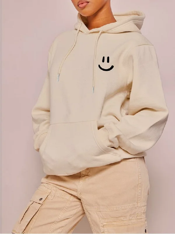 Smiley Face Sweatshirt Oversize Hoodie Top