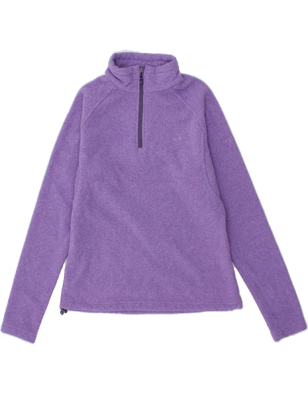 TRESPASS Womens Zip Neck Fleece Jumper UK 14 Medium Purple Polyester