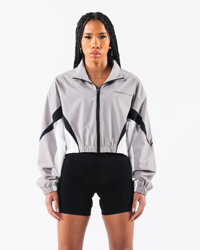 Retro Crop Jacket - Smoke / White