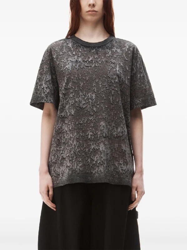 ALEXANDER WANG Unisex Embossed Logo With Splatter Wash Tee