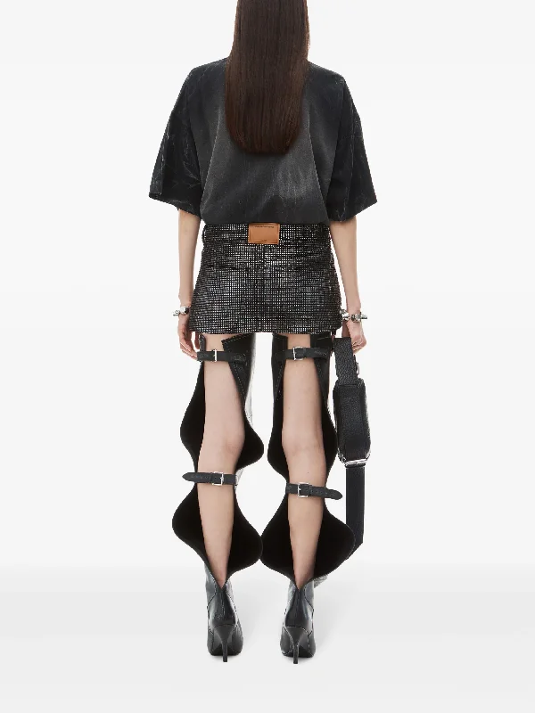 ALEXANDER WANG Women Mini Skirt All Over Distressed Crystal