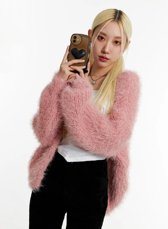 Faux Fur Knitted Cardigan ID315