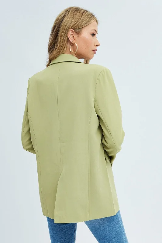 Green Oversized Single Breasted Blazer