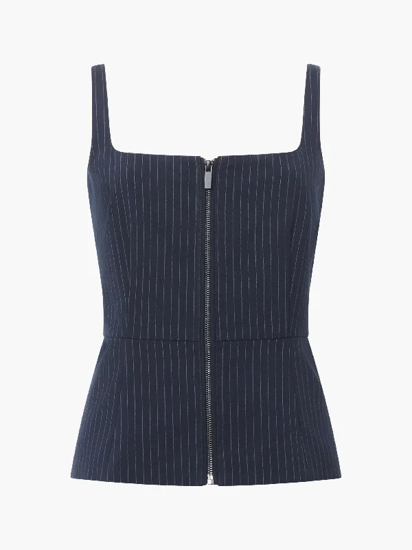 Hailey Pinstripe Strappy Top