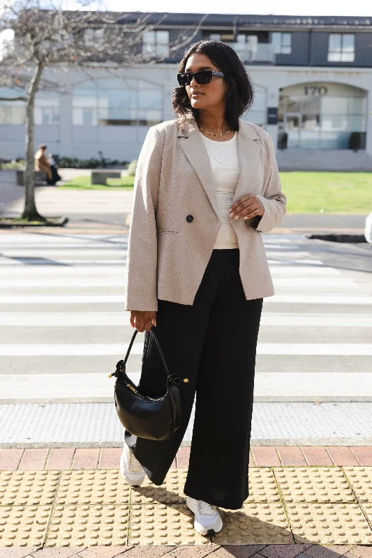 Harper Stone Textured Double Breasted Blazer