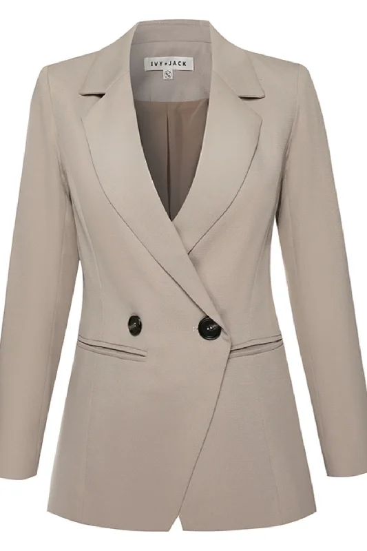 Harper Stone Textured Double Breasted Blazer