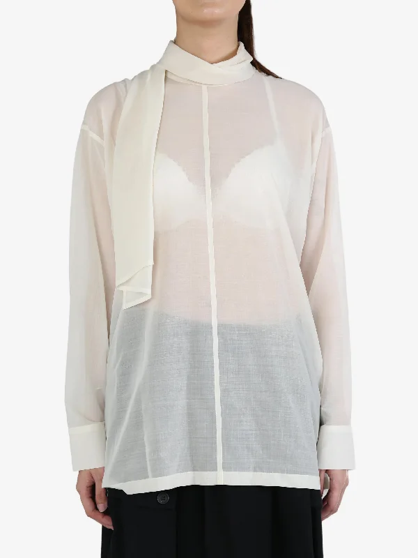 ISSEY MIYAKE Women Sheer Wool Shirt