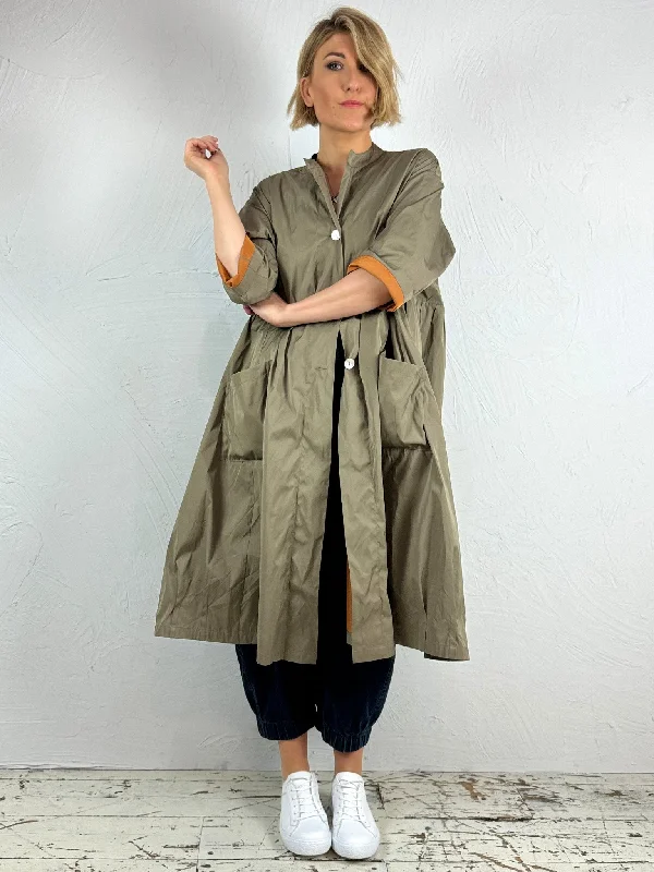 Khaki/Orange Oversized Coat