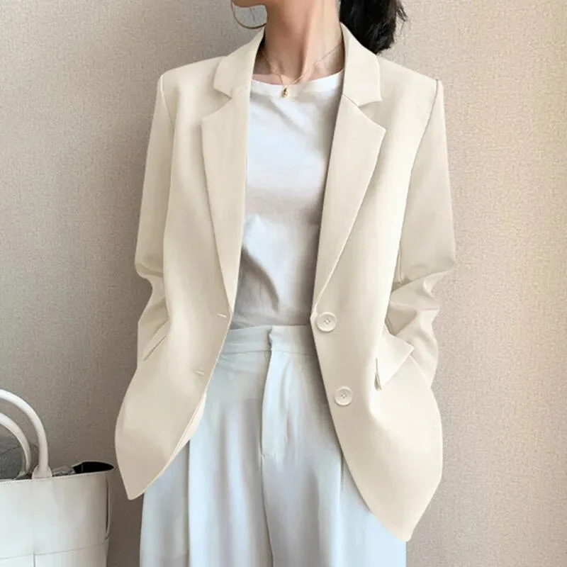 Khaki Suit Collar Coat - Fashion Women's Casual