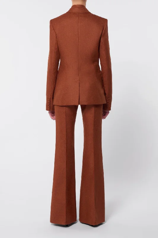 Louisa Blazer in Rust Melange Virgin Wool Cashmere Flannel