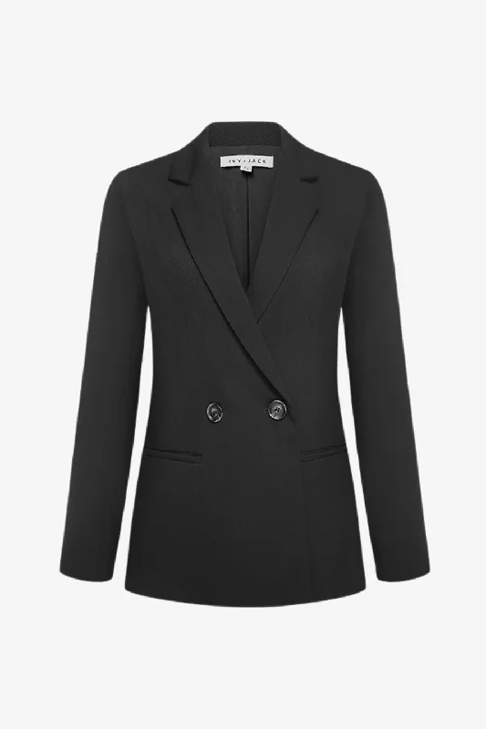 Mason Black Crepe Boyfriend Blazer